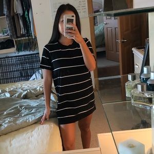 brandy melville striped black t shirt dress